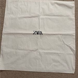 Zara White Cotton Logo Dust Bag with Black Print